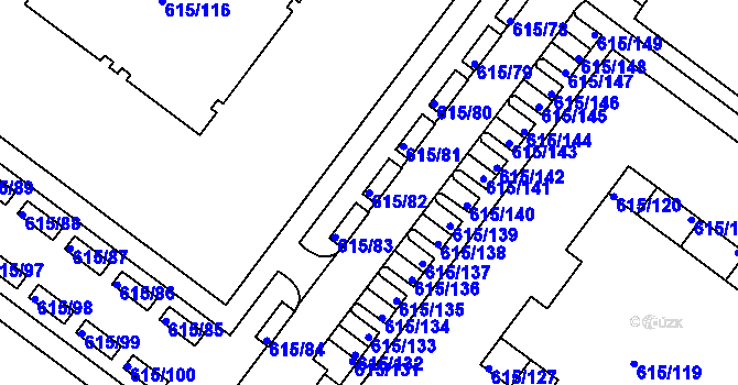 Parcela st. 615/82 v KÚ Prosek, Katastrální mapa