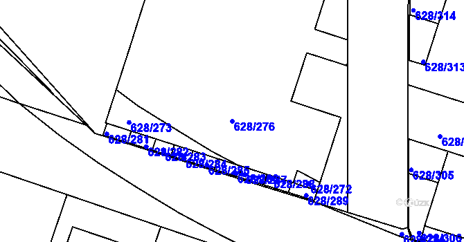 Parcela st. 628/276 v KÚ Prosek, Katastrální mapa