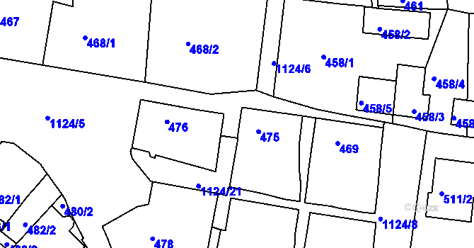 Parcela st. 1124/22 v KÚ Prosek, Katastrální mapa