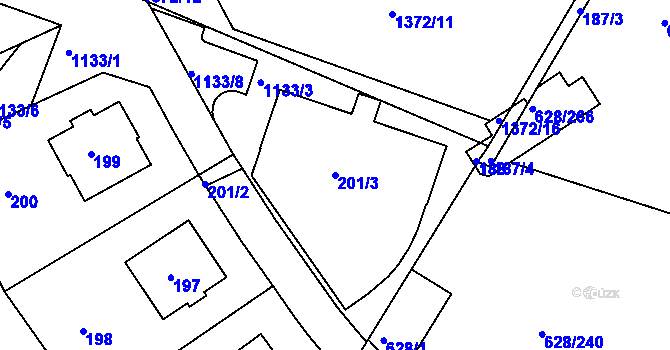 Parcela st. 201/3 v KÚ Prosek, Katastrální mapa