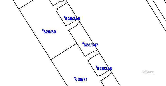 Parcela st. 628/347 v KÚ Prosek, Katastrální mapa
