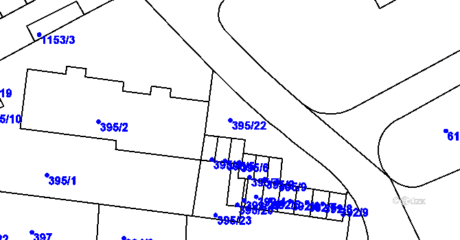 Parcela st. 395/22 v KÚ Prosek, Katastrální mapa