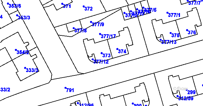 Parcela st. 373 v KÚ Letňany, Katastrální mapa