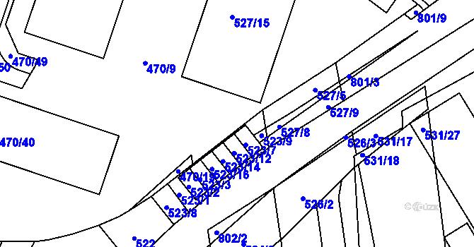 Parcela st. 470/18 v KÚ Letňany, Katastrální mapa