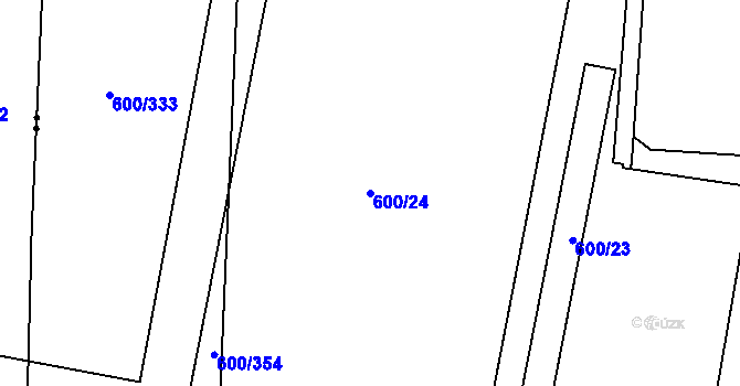 Parcela st. 600/24 v KÚ Letňany, Katastrální mapa