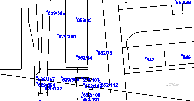 Parcela st. 652/79 v KÚ Letňany, Katastrální mapa