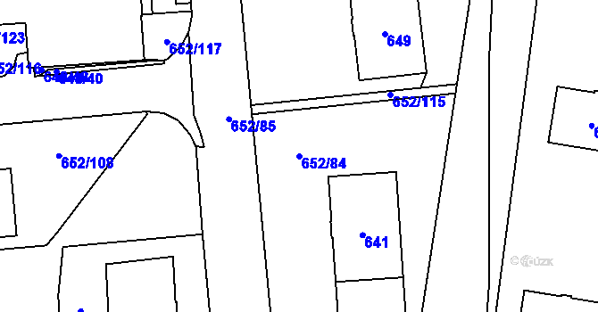 Parcela st. 652/84 v KÚ Letňany, Katastrální mapa