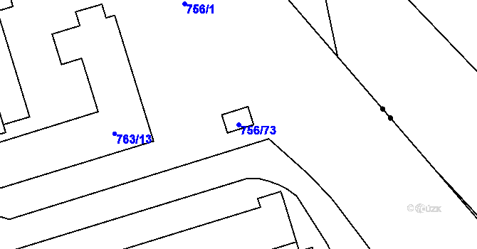 Parcela st. 756/73 v KÚ Letňany, Katastrální mapa