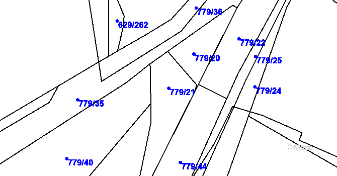 Parcela st. 779/21 v KÚ Letňany, Katastrální mapa