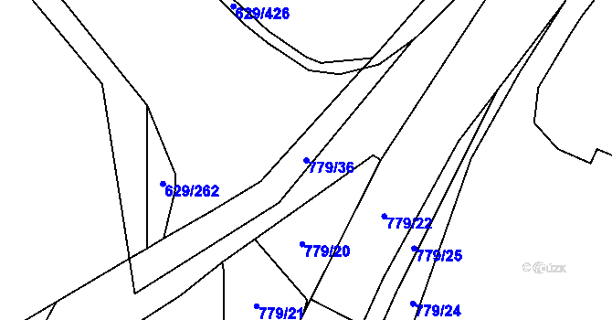 Parcela st. 779/36 v KÚ Letňany, Katastrální mapa