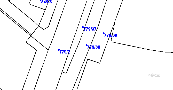 Parcela st. 779/38 v KÚ Letňany, Katastrální mapa