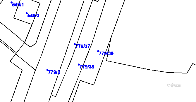 Parcela st. 779/39 v KÚ Letňany, Katastrální mapa