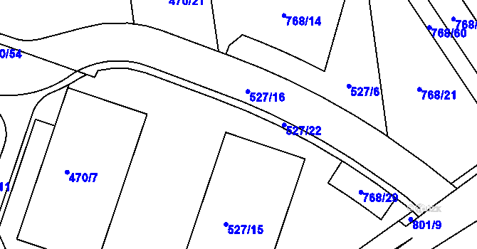 Parcela st. 527/17 v KÚ Letňany, Katastrální mapa