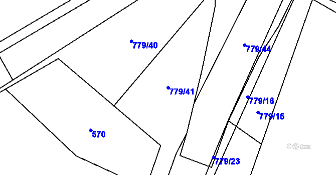 Parcela st. 779/41 v KÚ Letňany, Katastrální mapa
