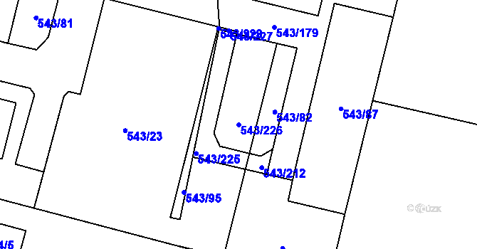 Parcela st. 543/226 v KÚ Letňany, Katastrální mapa