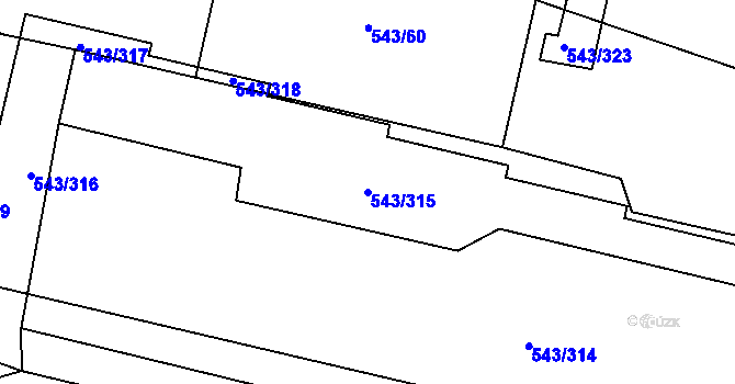 Parcela st. 543/315 v KÚ Letňany, Katastrální mapa
