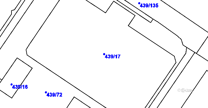 Parcela st. 439/17 v KÚ Třeboradice, Katastrální mapa