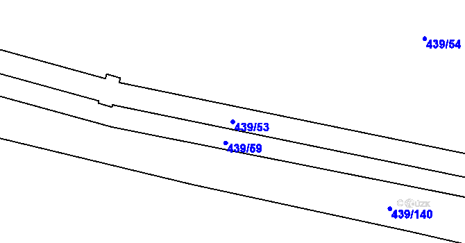 Parcela st. 439/53 v KÚ Třeboradice, Katastrální mapa
