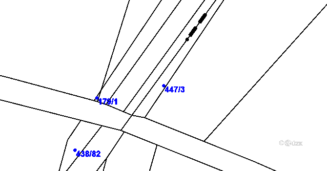 Parcela st. 447/3 v KÚ Třeboradice, Katastrální mapa