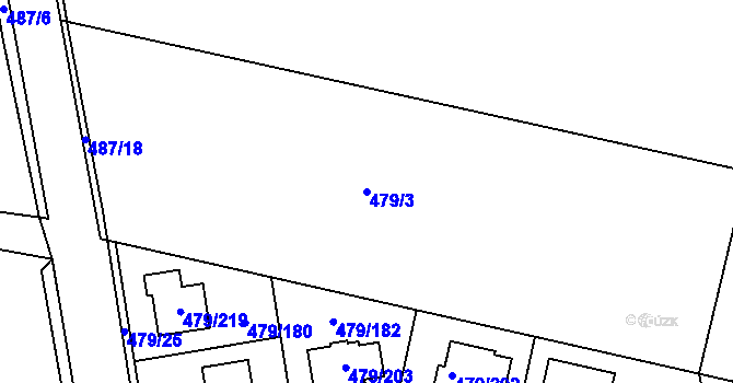 Parcela st. 479/3 v KÚ Třeboradice, Katastrální mapa