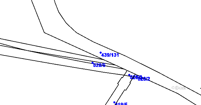 Parcela st. 439/131 v KÚ Třeboradice, Katastrální mapa
