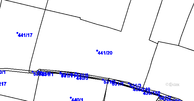 Parcela st. 441/20 v KÚ Třeboradice, Katastrální mapa