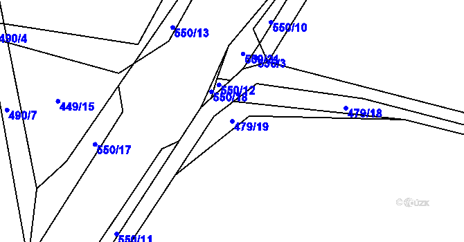 Parcela st. 479/19 v KÚ Třeboradice, Katastrální mapa