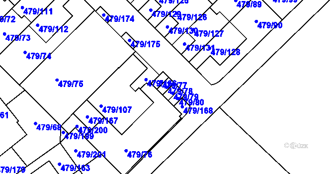 Parcela st. 479/78 v KÚ Třeboradice, Katastrální mapa