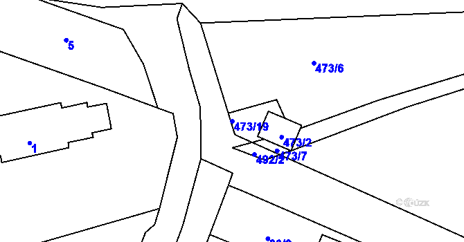 Parcela st. 473/19 v KÚ Třeboradice, Katastrální mapa