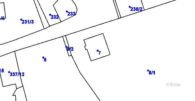 Parcela st. 7 v KÚ Miškovice, Katastrální mapa