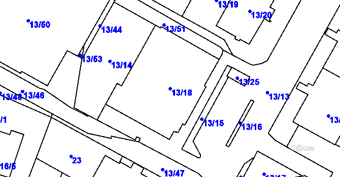 Parcela st. 13/18 v KÚ Miškovice, Katastrální mapa
