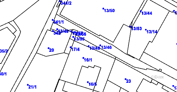 Parcela st. 13/48 v KÚ Miškovice, Katastrální mapa