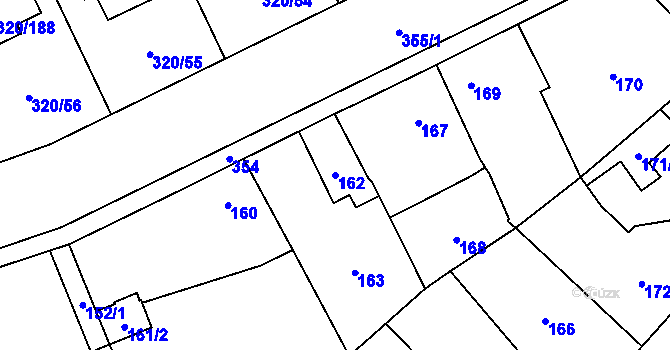 Parcela st. 162 v KÚ Miškovice, Katastrální mapa