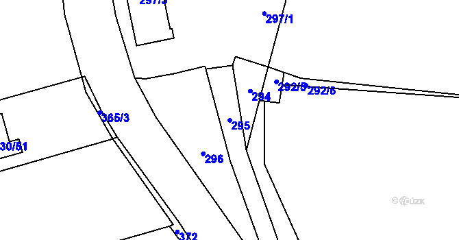 Parcela st. 295 v KÚ Miškovice, Katastrální mapa