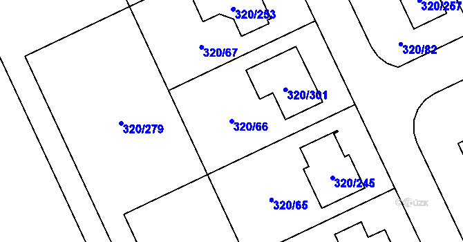Parcela st. 320/66 v KÚ Miškovice, Katastrální mapa