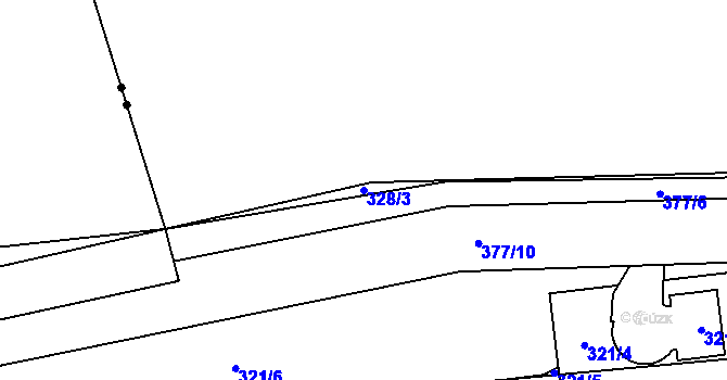 Parcela st. 328/3 v KÚ Miškovice, Katastrální mapa