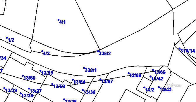 Parcela st. 338/2 v KÚ Miškovice, Katastrální mapa