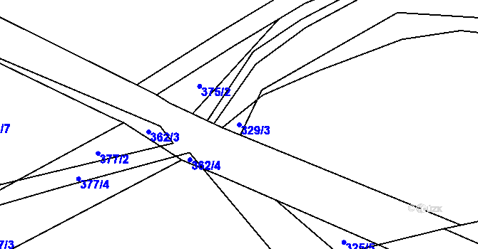 Parcela st. 329/3 v KÚ Miškovice, Katastrální mapa