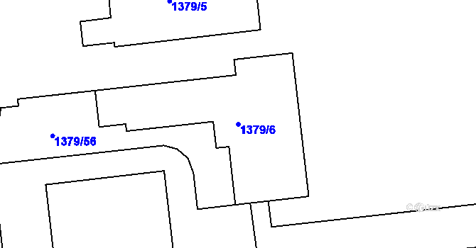 Parcela st. 1379/6 v KÚ Čakovice, Katastrální mapa