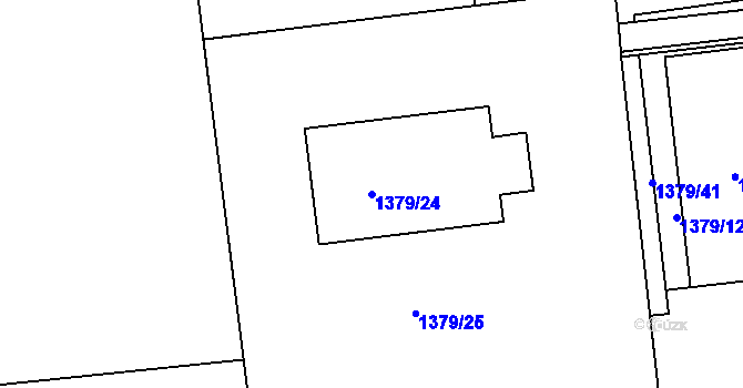 Parcela st. 1379/24 v KÚ Čakovice, Katastrální mapa