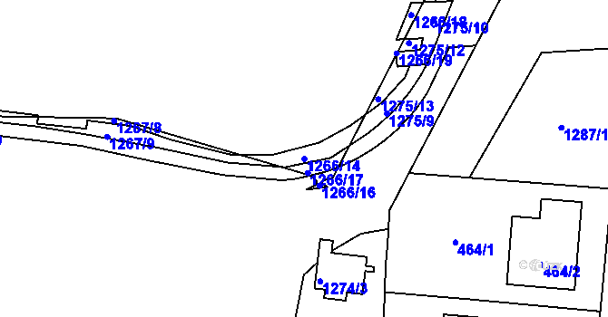 Parcela st. 1266/14 v KÚ Čakovice, Katastrální mapa