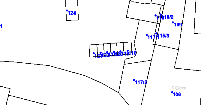 Parcela st. 122 v KÚ Kbely, Katastrální mapa