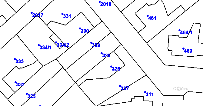 Parcela st. 328 v KÚ Kbely, Katastrální mapa