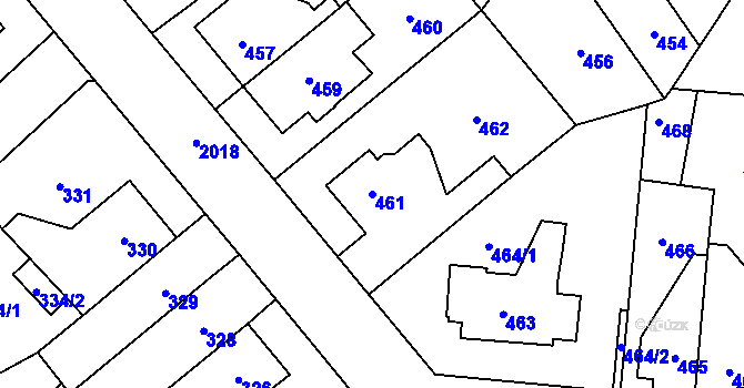 Parcela st. 461 v KÚ Kbely, Katastrální mapa