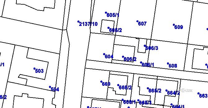 Parcela st. 604 v KÚ Kbely, Katastrální mapa