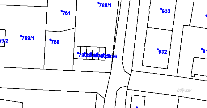 Parcela st. 780/6 v KÚ Kbely, Katastrální mapa