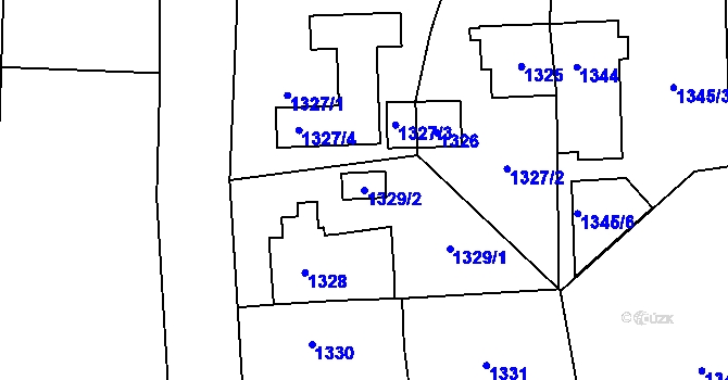 Parcela st. 1329/2 v KÚ Kbely, Katastrální mapa