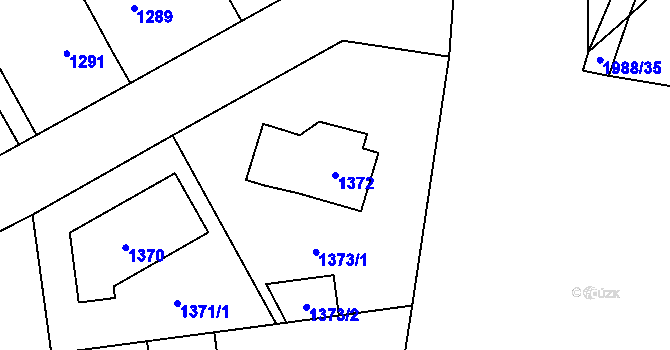 Parcela st. 1372 v KÚ Kbely, Katastrální mapa