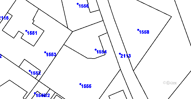 Parcela st. 1554 v KÚ Kbely, Katastrální mapa