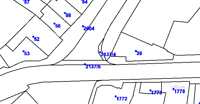 Parcela st. 2137/4 v KÚ Kbely, Katastrální mapa